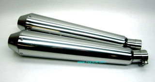 AF1 Racing. Mistral Short Conical Stainless Mufflers for V7s