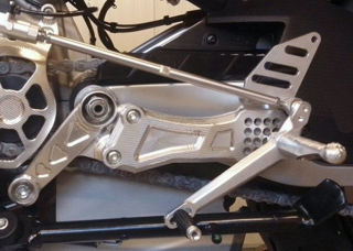 Picture of Flyhammer Italy Billet Aluminum Road Or GP Shift Rearsets FH-660-Rearset-Tuono660 *See Product Notes*