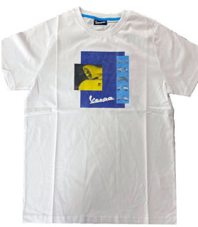 Picture of OEM Vespa Heritage T-Shirt in White, 2XL - 607179M05BWH