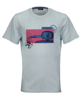 Picture of OEM Vespa Heritage T-Shirt in Light Blue, Small - 607179M01APT